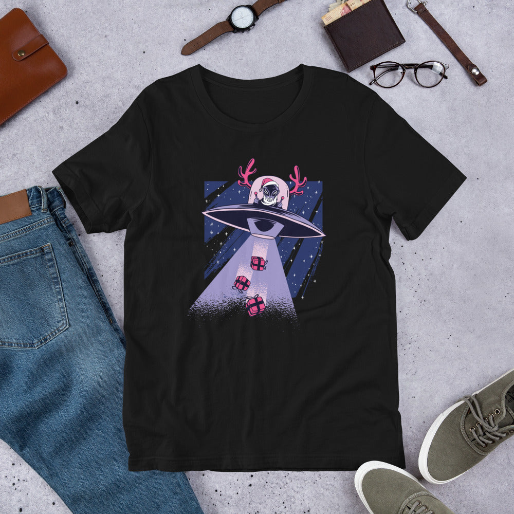 Alien Santa Half-Sleeve T-Shirt — Black