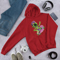 Alien Skater Unisex Hooded Sweatshirt — Red