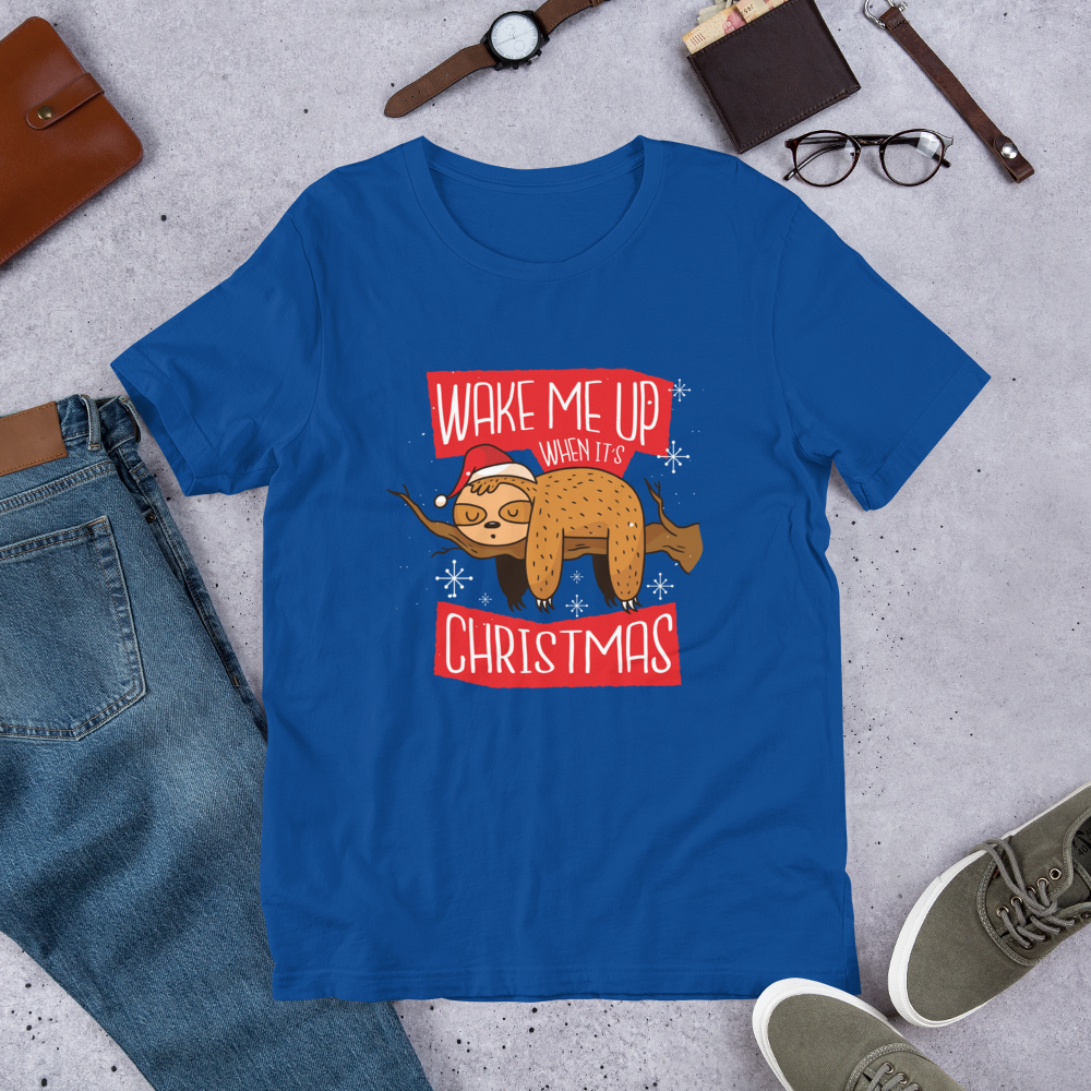 Wake Me Christmas Half-Sleeve T-Shirt — True Royal