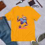 Mono Wheel Robot Half Sleeve T-Shirt — Gold