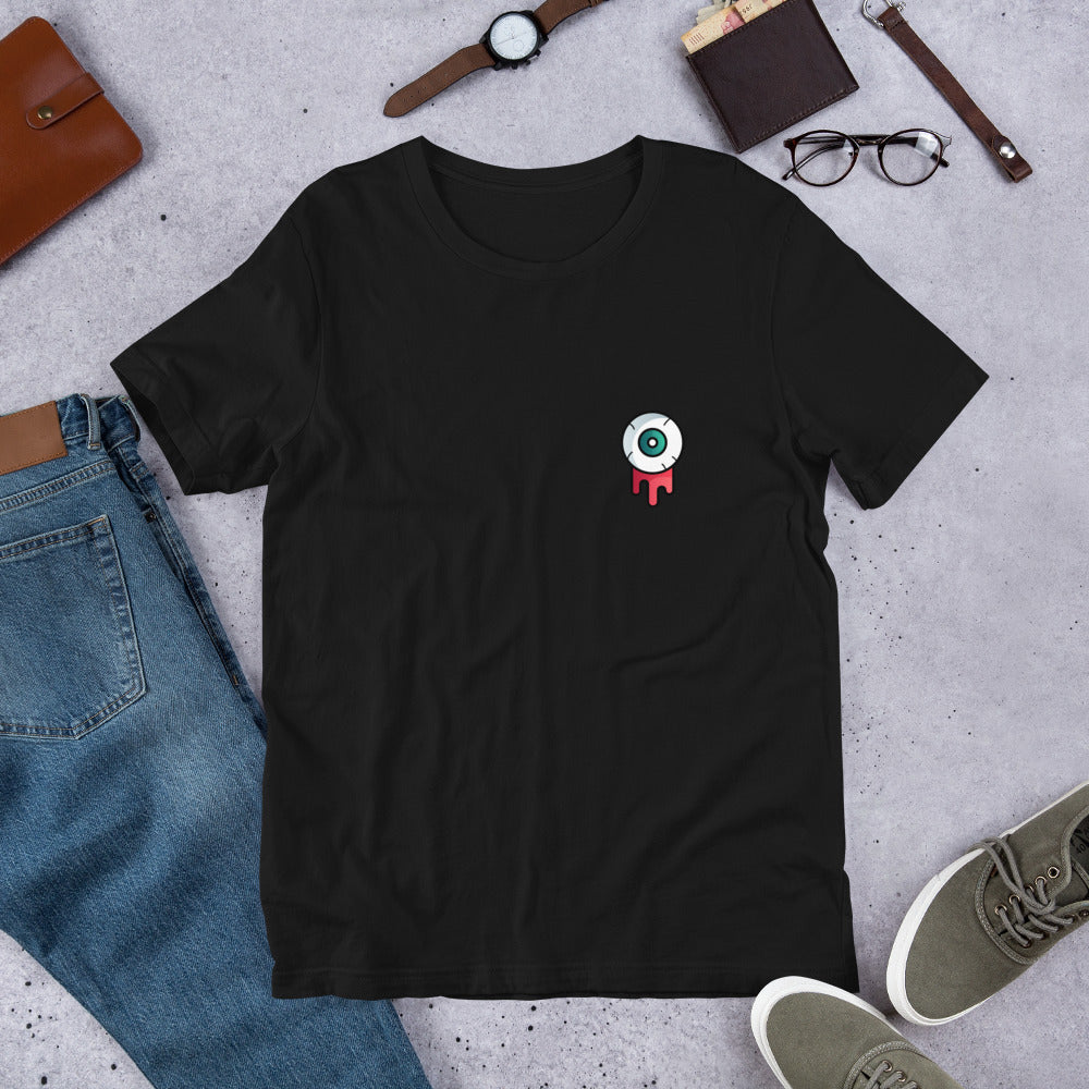 Bleeding Eye Half-Sleeve Unisex T-Shirt — Black