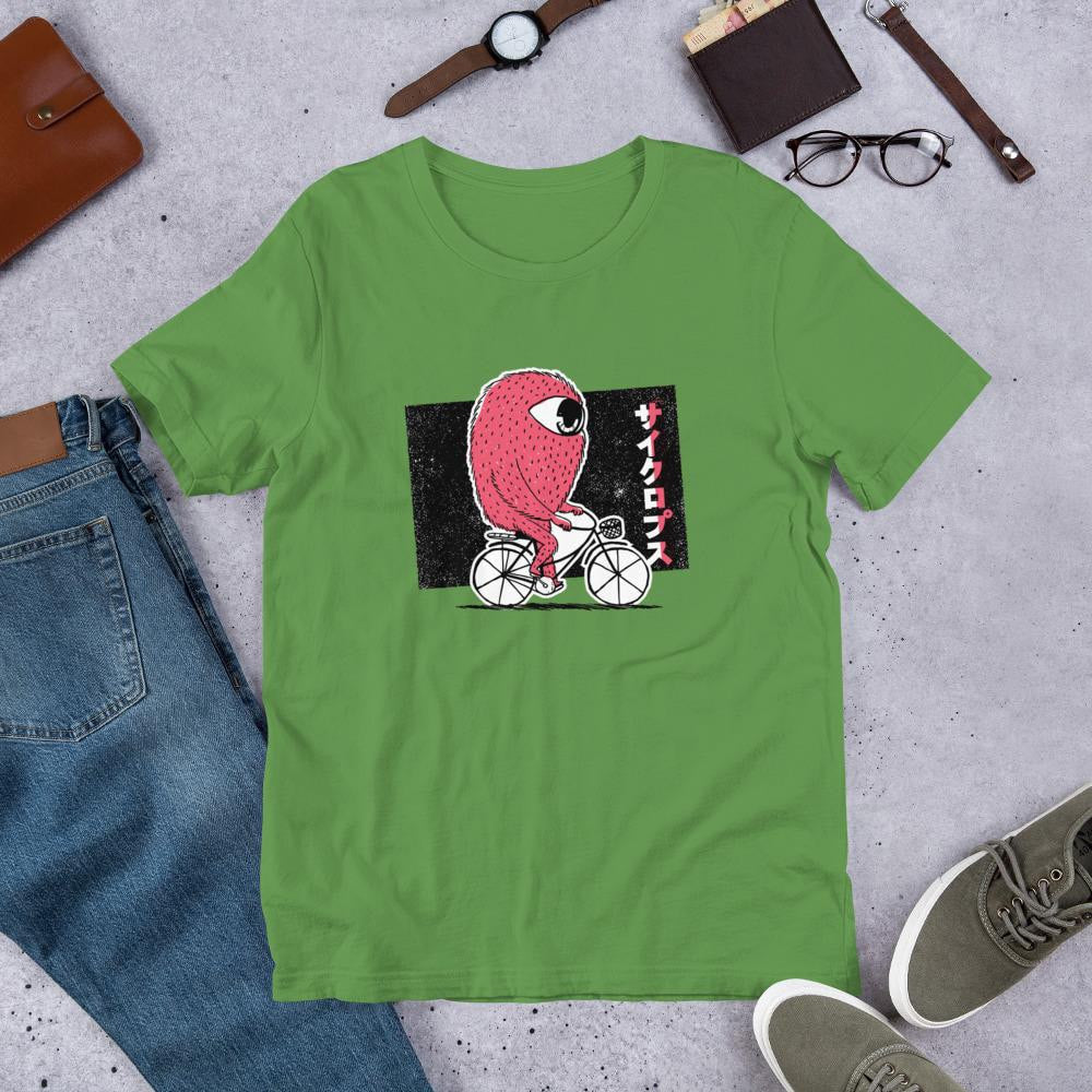 Cyclops Riding Bike Half Sleeve T-Shirt — Leaf