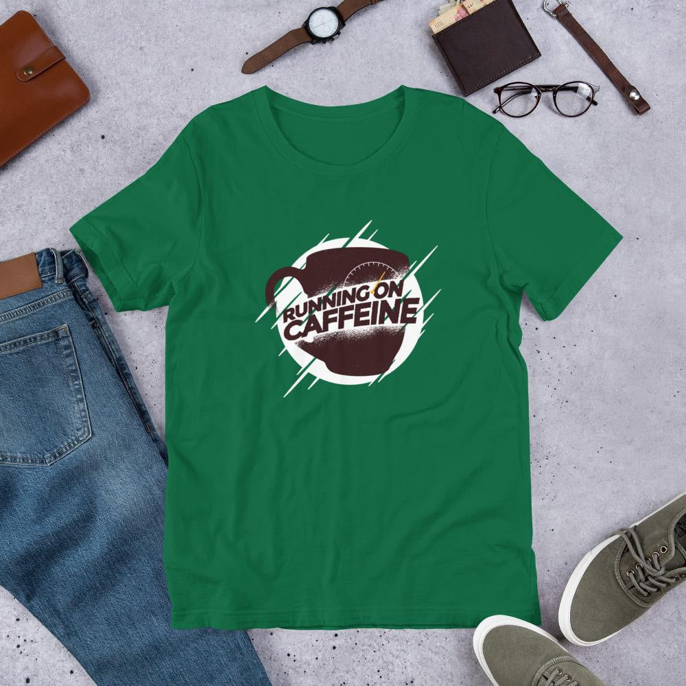 Running On Caffeine Half Sleeve T-Shirt — Kelly