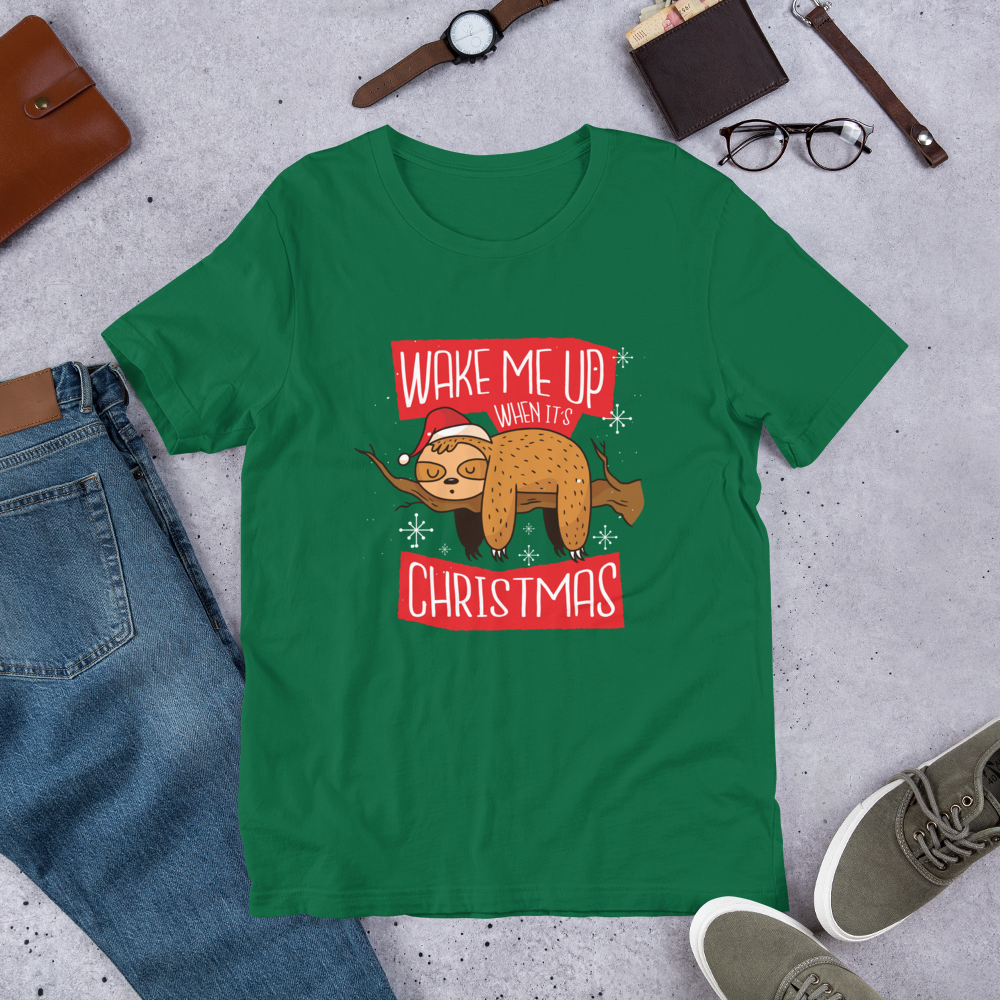 Wake Me Christmas Half-Sleeve T-Shirt — Kelly