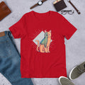 Alien Cat Costume Half-Sleeve T-Shirt — Red