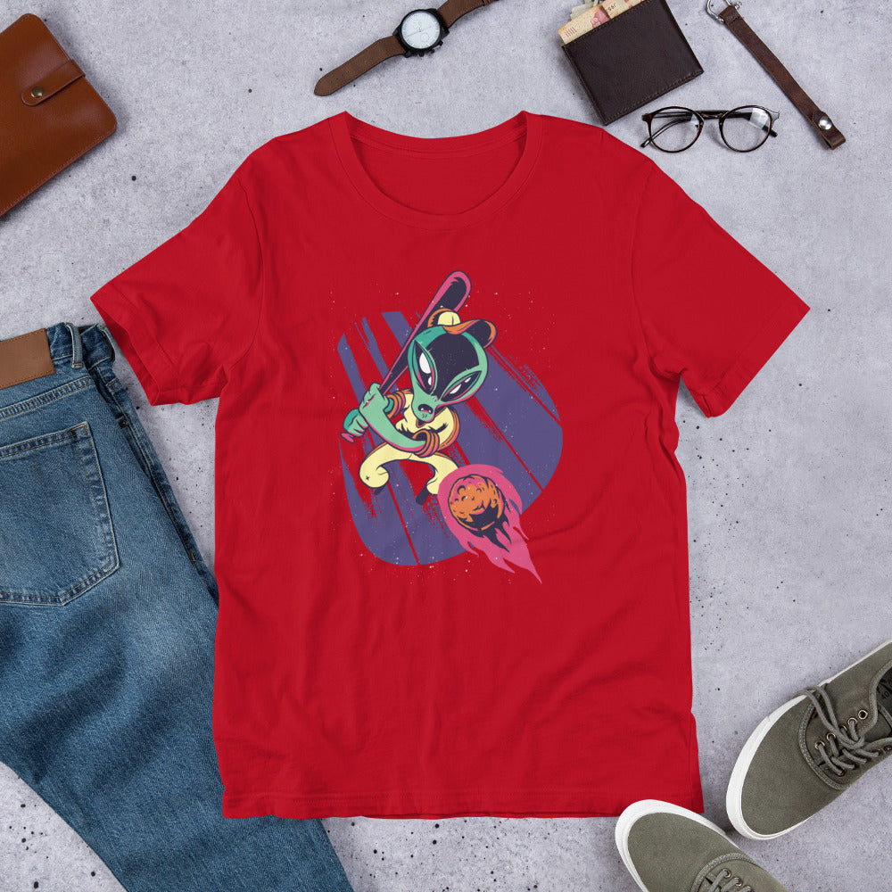 Alien baseball Half-Sleeve T-Shirt — Red