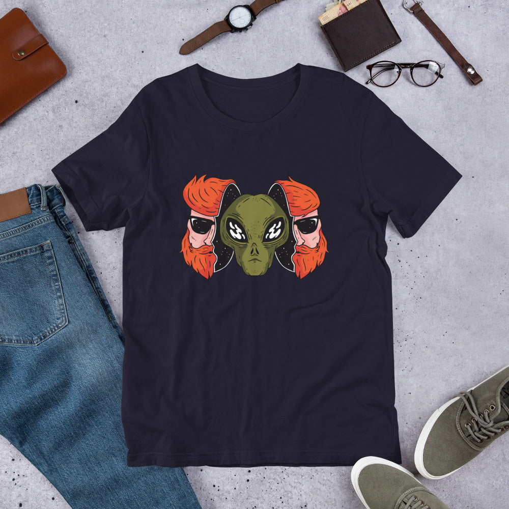 Alien Hipster Half-Sleeve T-Shirt — Navy