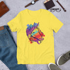 Colorful Unicorn Half-Sleeve T-Shirt — Yellow