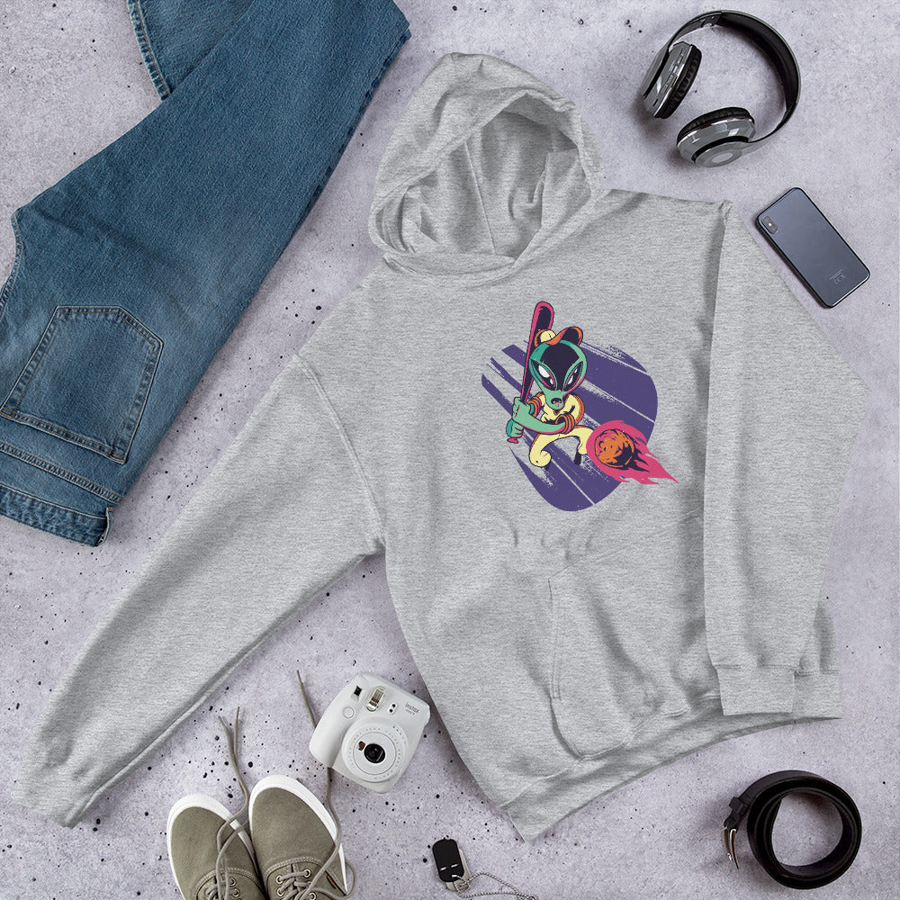 Alien baseball Unisex Hooded Sweatshirt — Sport Grey