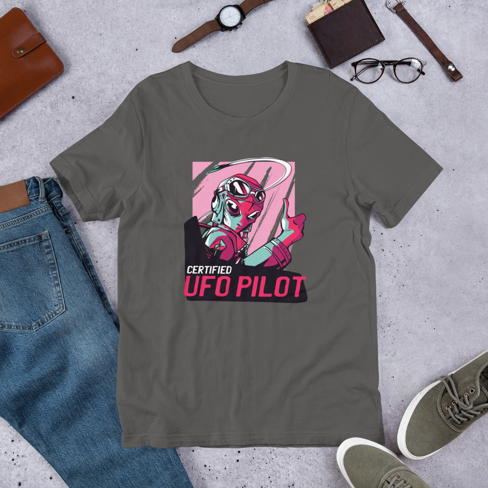 Certified UFO Pilot Half-Sleeve T-Shirt — Asphalt
