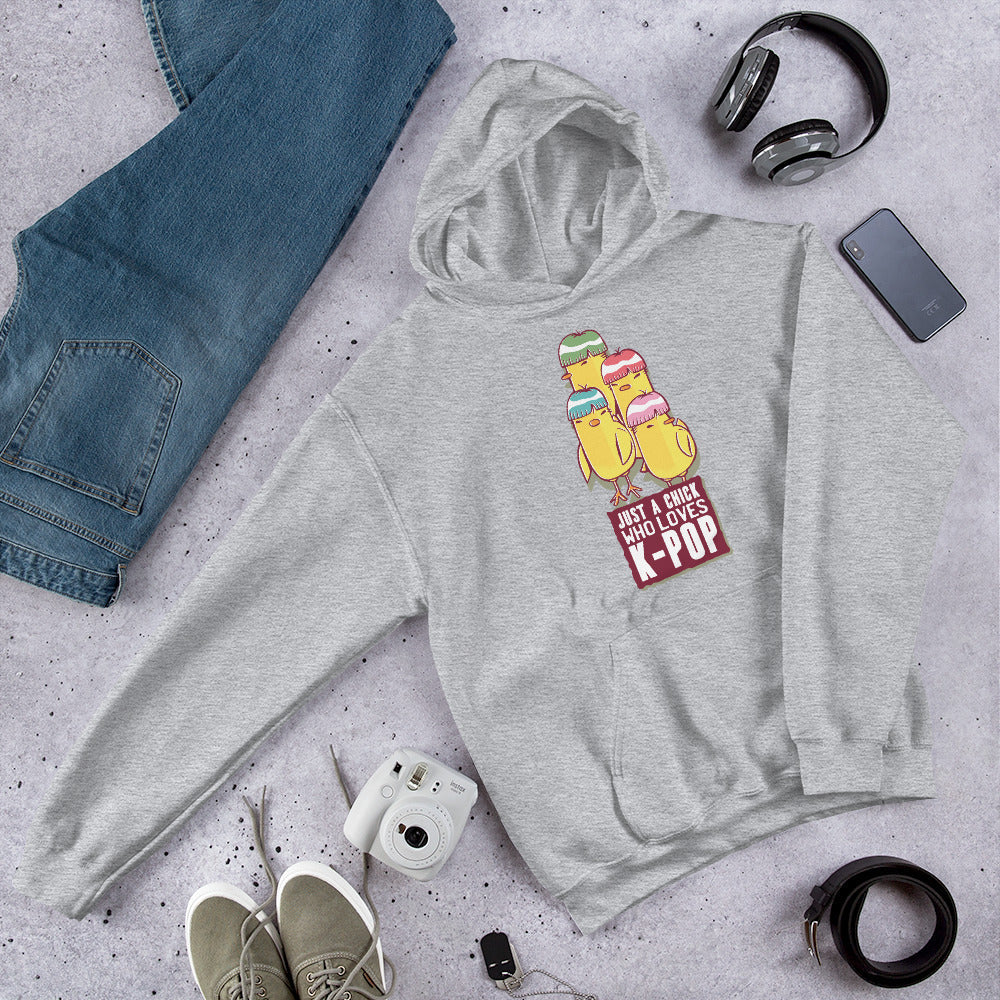 K-pop Chick Unisex Hooded Sweatshirt — Sport Grey