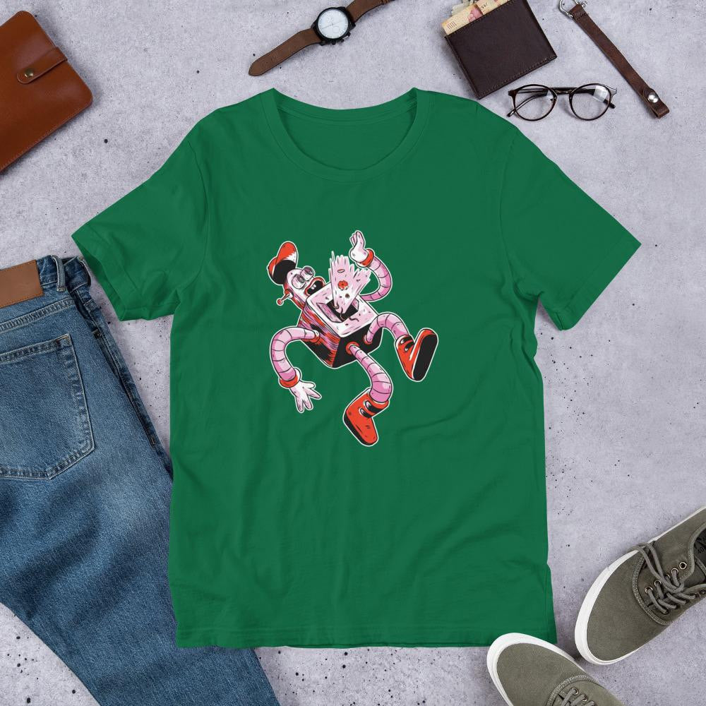 Falling Robot Half Sleeve T-Shirt — Kelly
