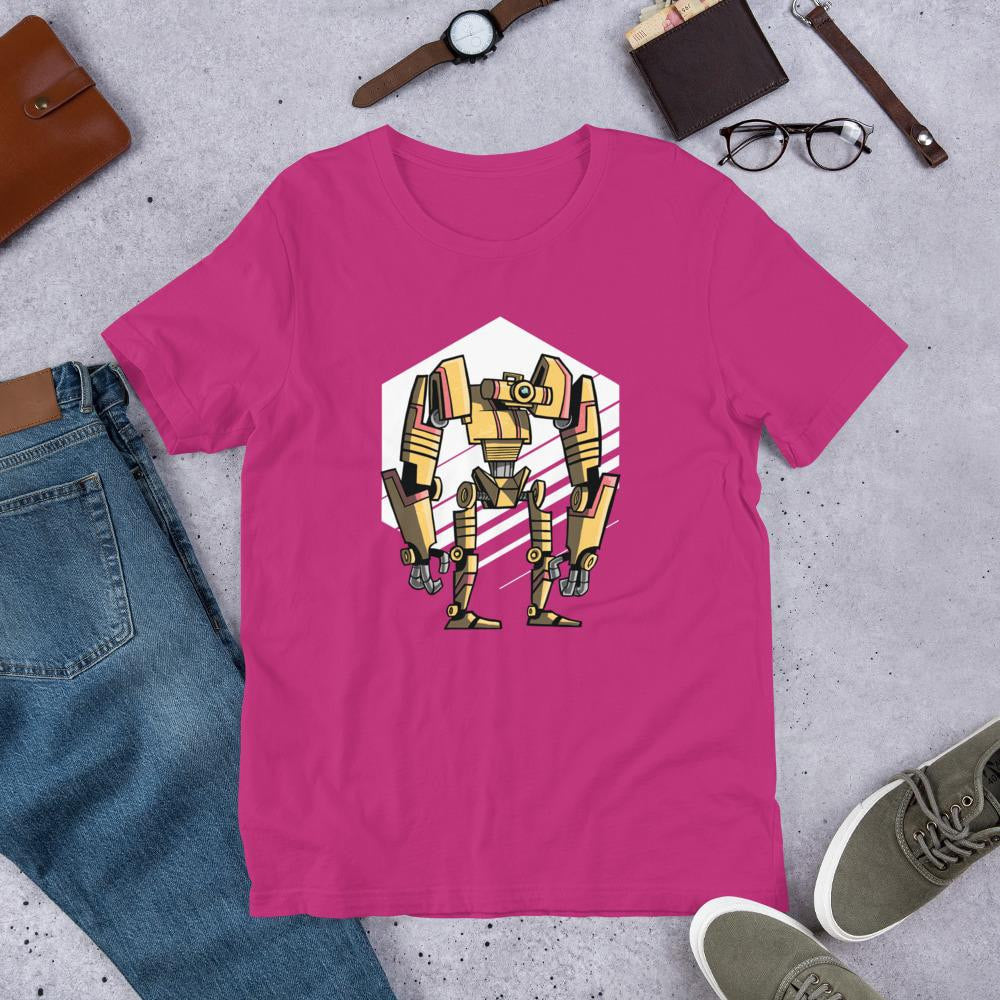 Robot One Half Sleeve T-Shirt — Berry