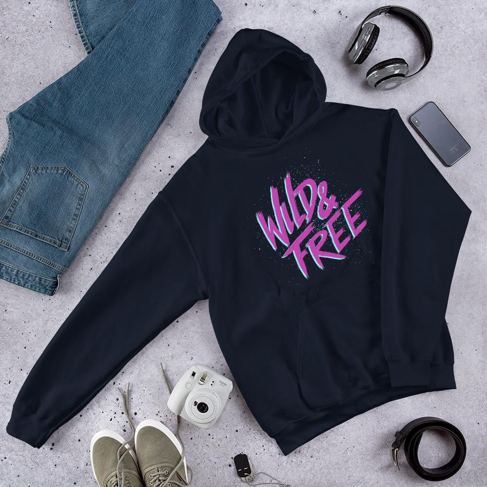 Wild & Free Unisex Hooded Sweatshirt — Navy