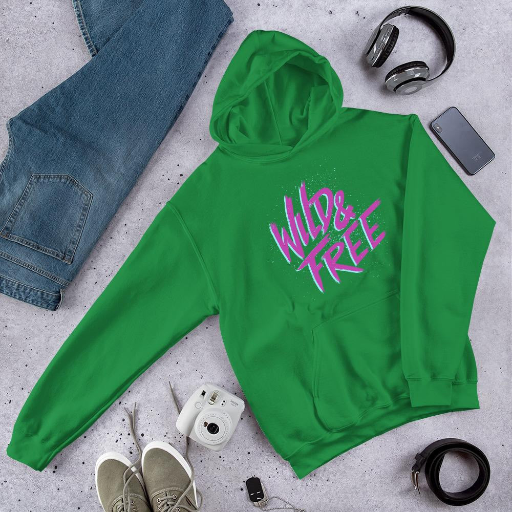 Wild & Free Unisex Hooded Sweatshirt — Irish Green