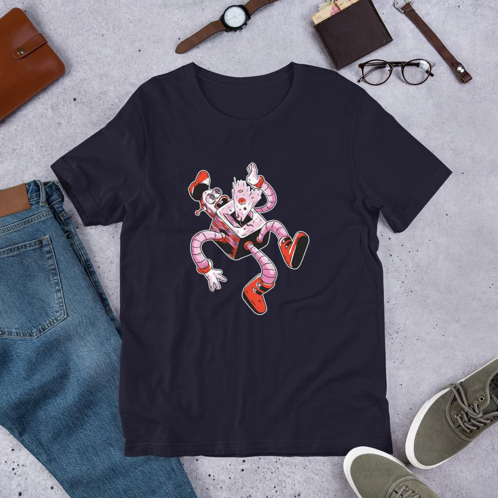 Falling Robot Half Sleeve T-Shirt — Navy