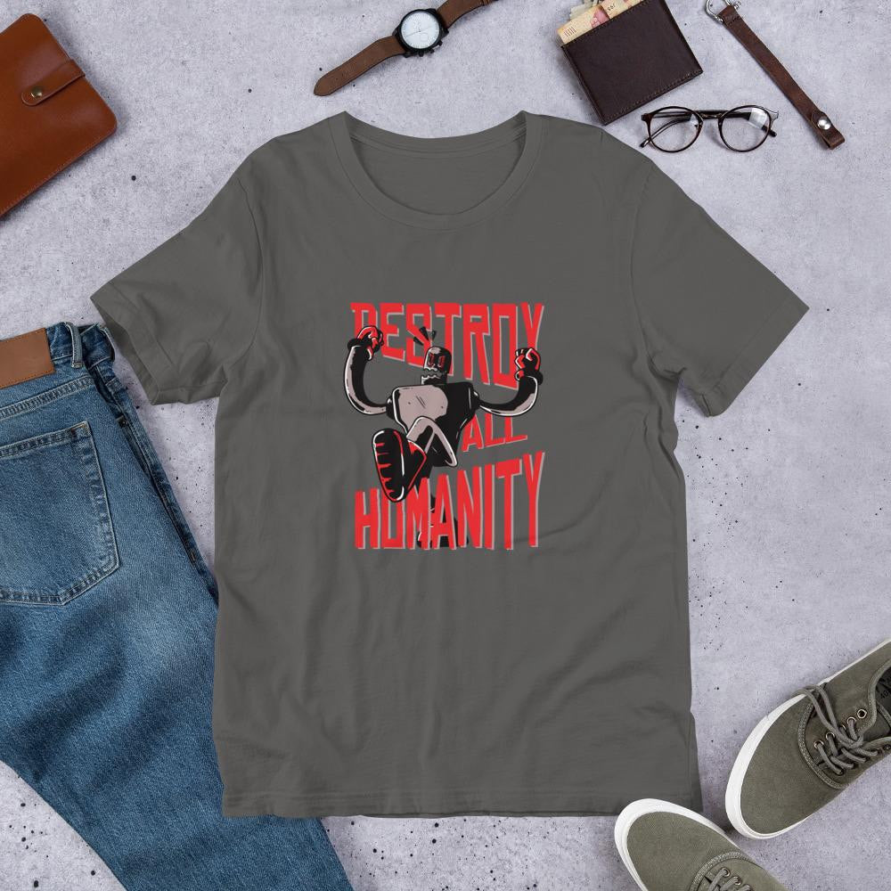 Destroy Humanity Half Sleeve T-Shirt — Asphalt