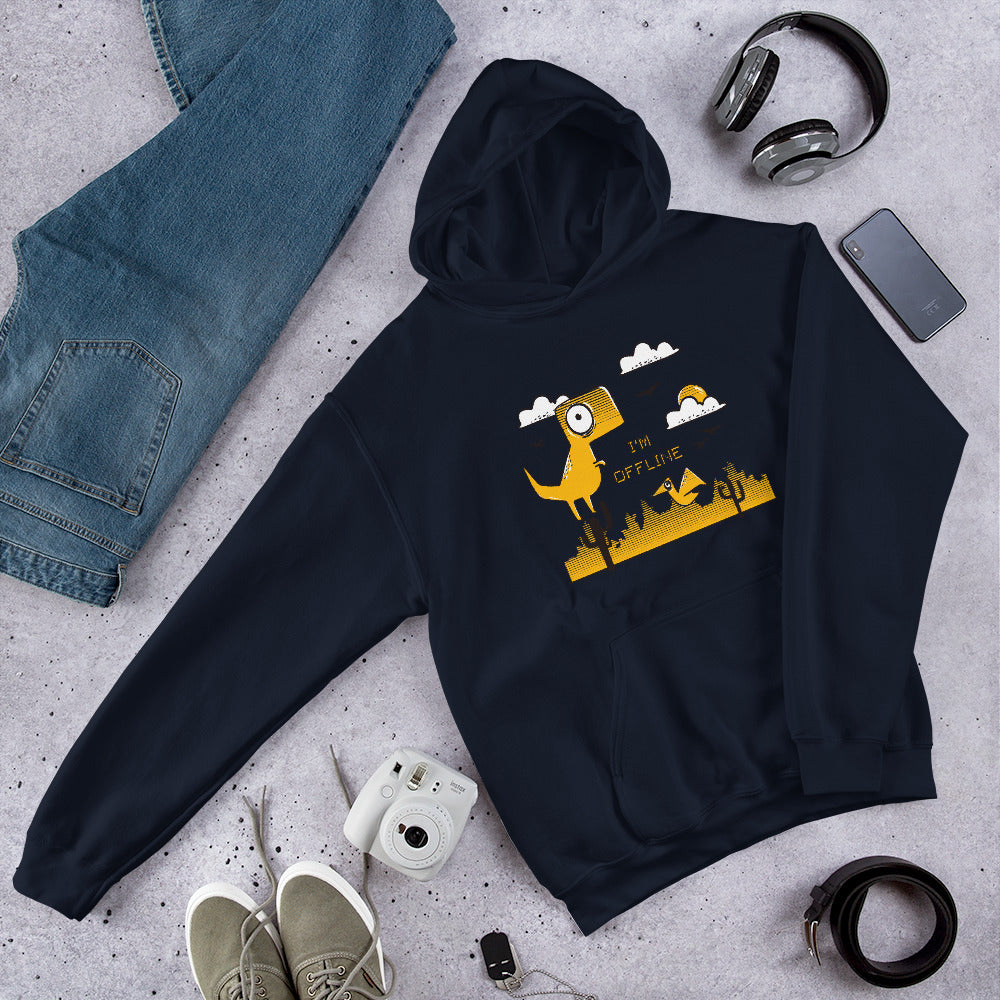 I'm Offline Unisex Hooded Sweatshirt — Navy