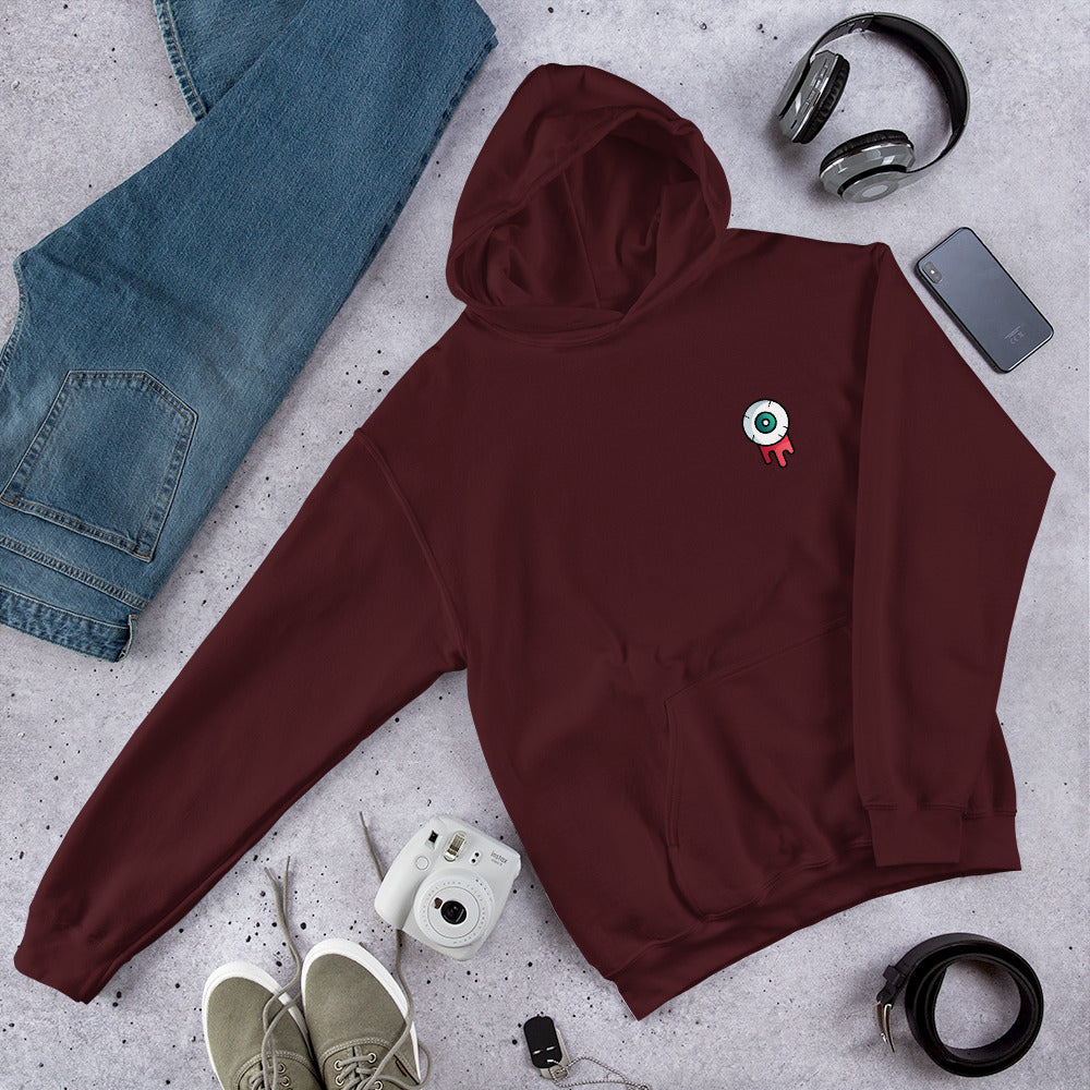 Bleeding Eye Unisex Hooded Sweatshirt — Maroon