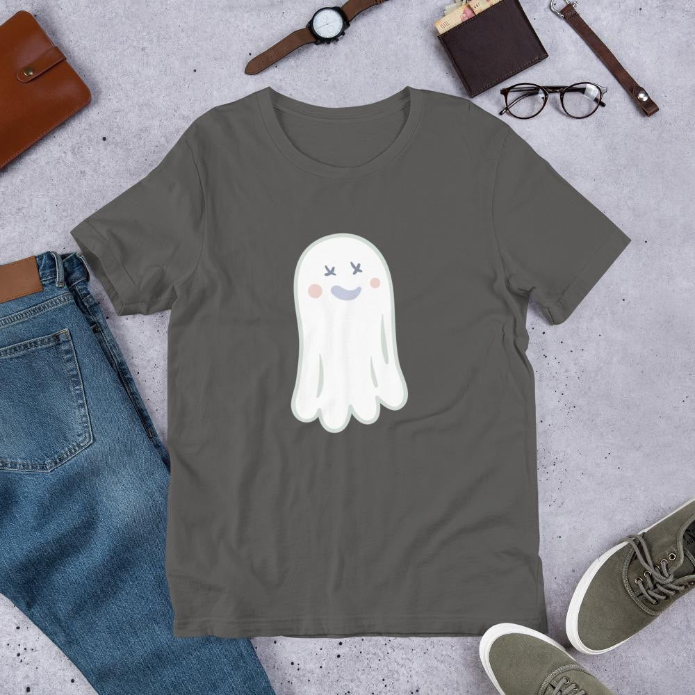 Ghost Halloween Half-Sleeve T-Shirt — Asphalt