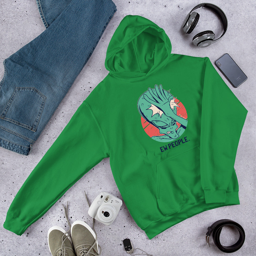 Alien Facepalm Unisex Hooded Sweatshirt — Irish Green
