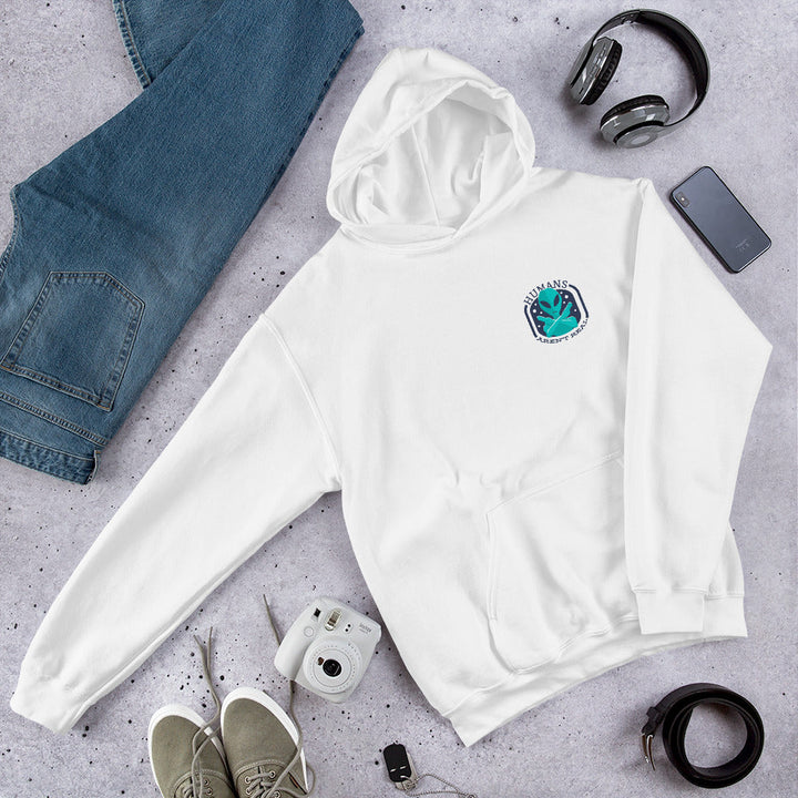 Humans Aren't Real Unisex Hooded Sweatshirt #Pocket-design