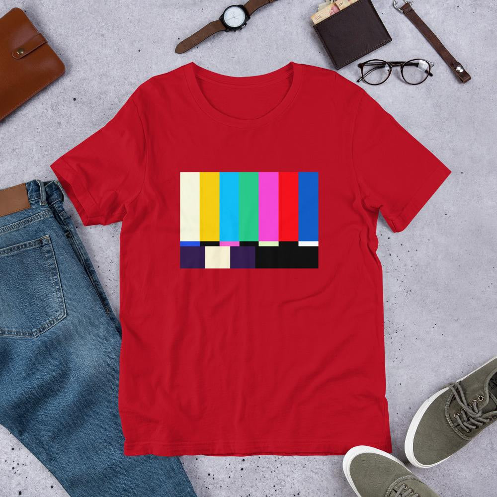 No Signal Half-Sleeve T-Shirt — Red