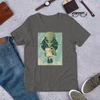 Alien Humans Abstract Half-Sleeve T-Shirt — Asphalt
