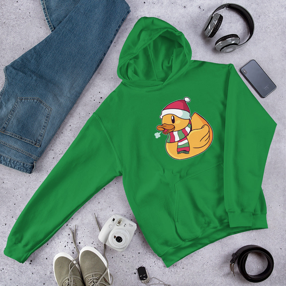 Christmas Duck Unisex Hooded Sweatshirt — Irish Green