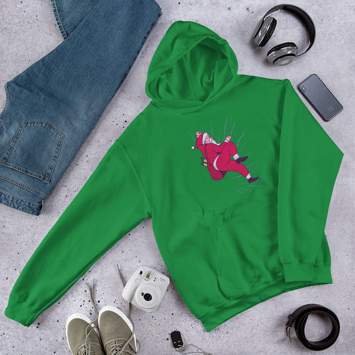 Santa Climbing Unisex Hooded Sweatshirt