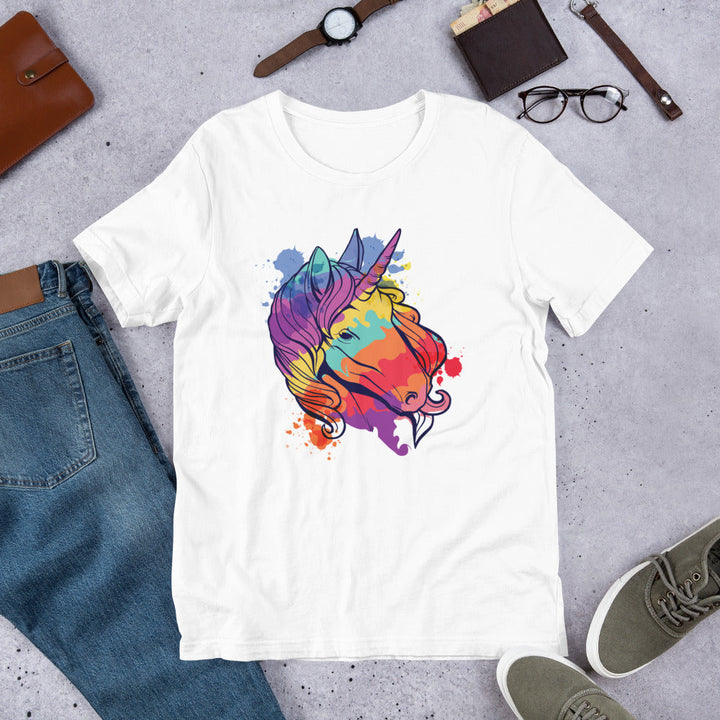Cotton t-shirt with Colorful Unicorn print