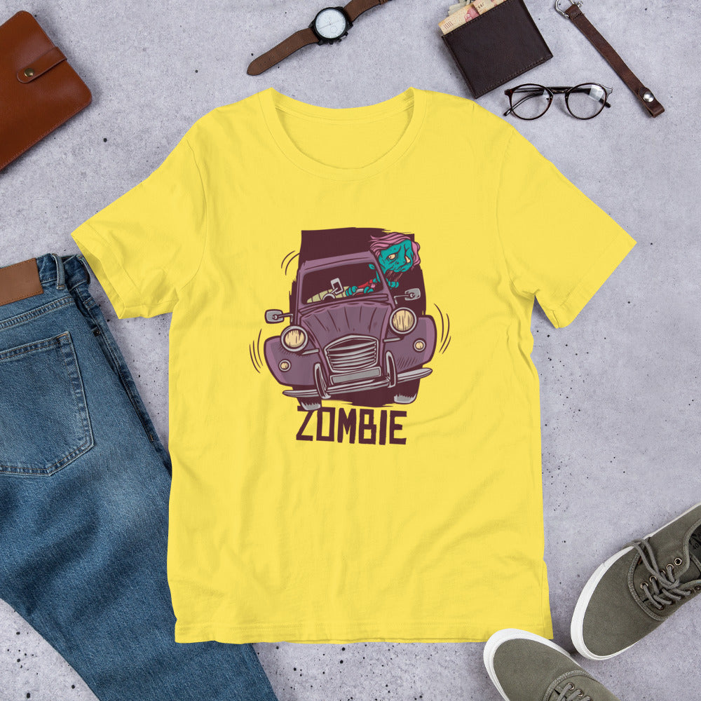 Zombie Driver Half-Sleeve T-Shirt — Yellow