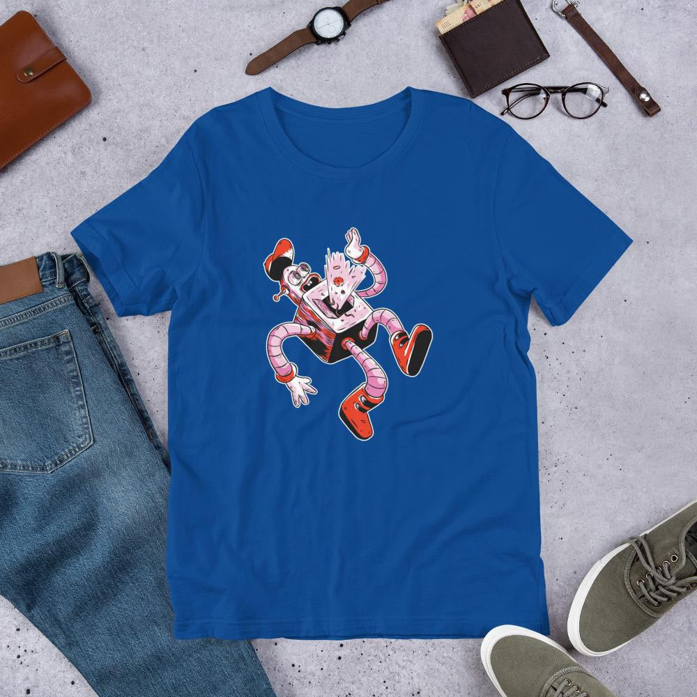 Falling Robot Half Sleeve T-Shirt — True Royal