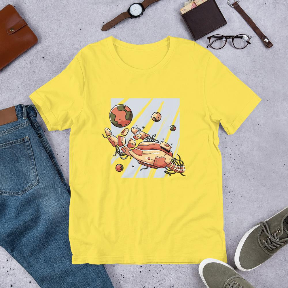 Robotic Hand Half Sleeve T-Shirt — Yellow