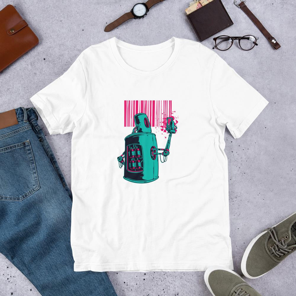Robot Graffiti robot tee front graphic – Fourth Dimension Club