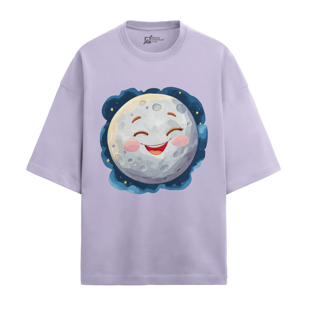French terry oversized t-shirt with Moon print