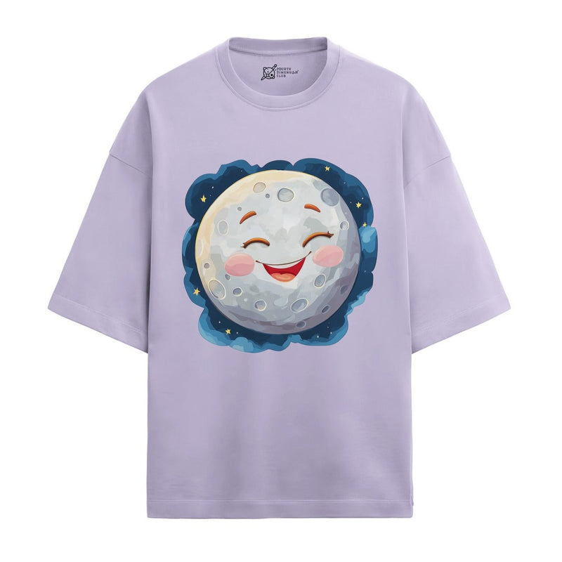 French terry oversized t-shirt with Moon print