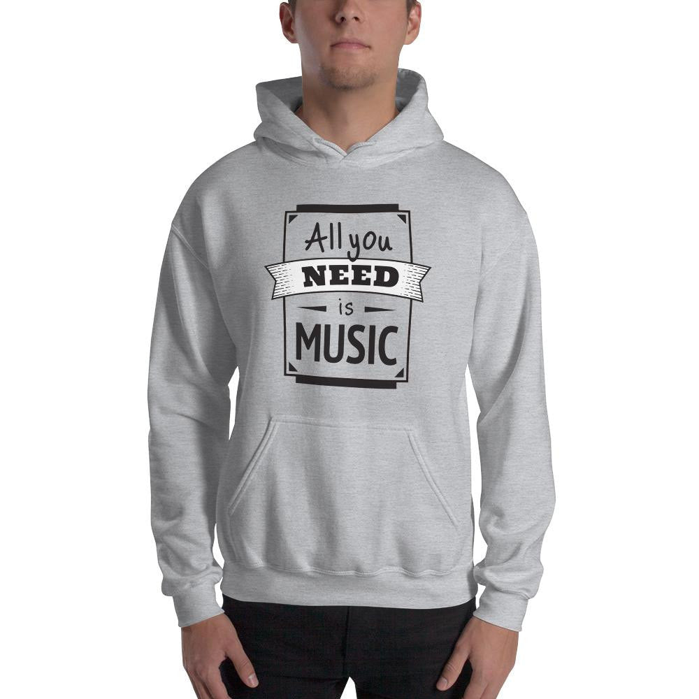 All You Need Is Music Unisex hooded Sweatshirt — detail view 2