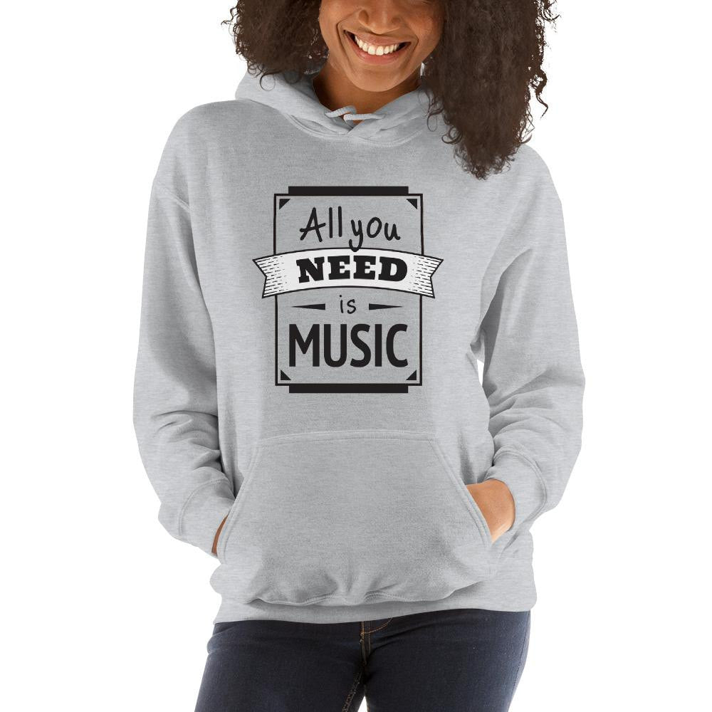 All You Need Is Music Unisex hooded Sweatshirt — detail view 3
