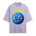 French terry oversized t-shirt with Neptune print