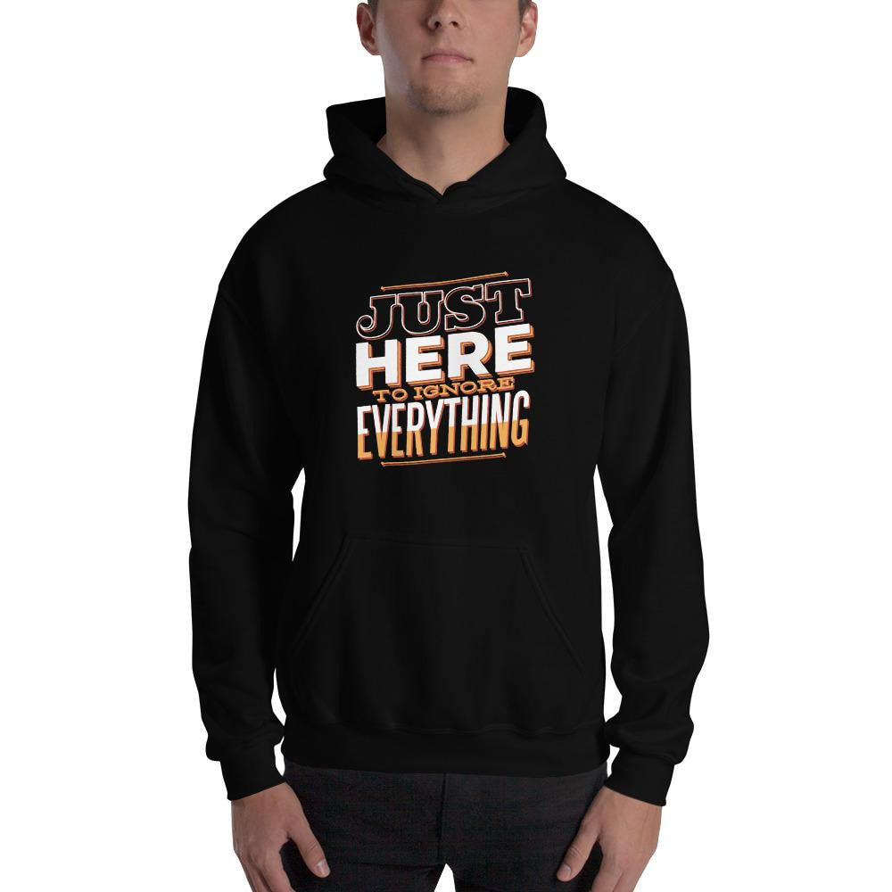 Here To Ignore Unisex Hooded Sweatshirt — detail view 4