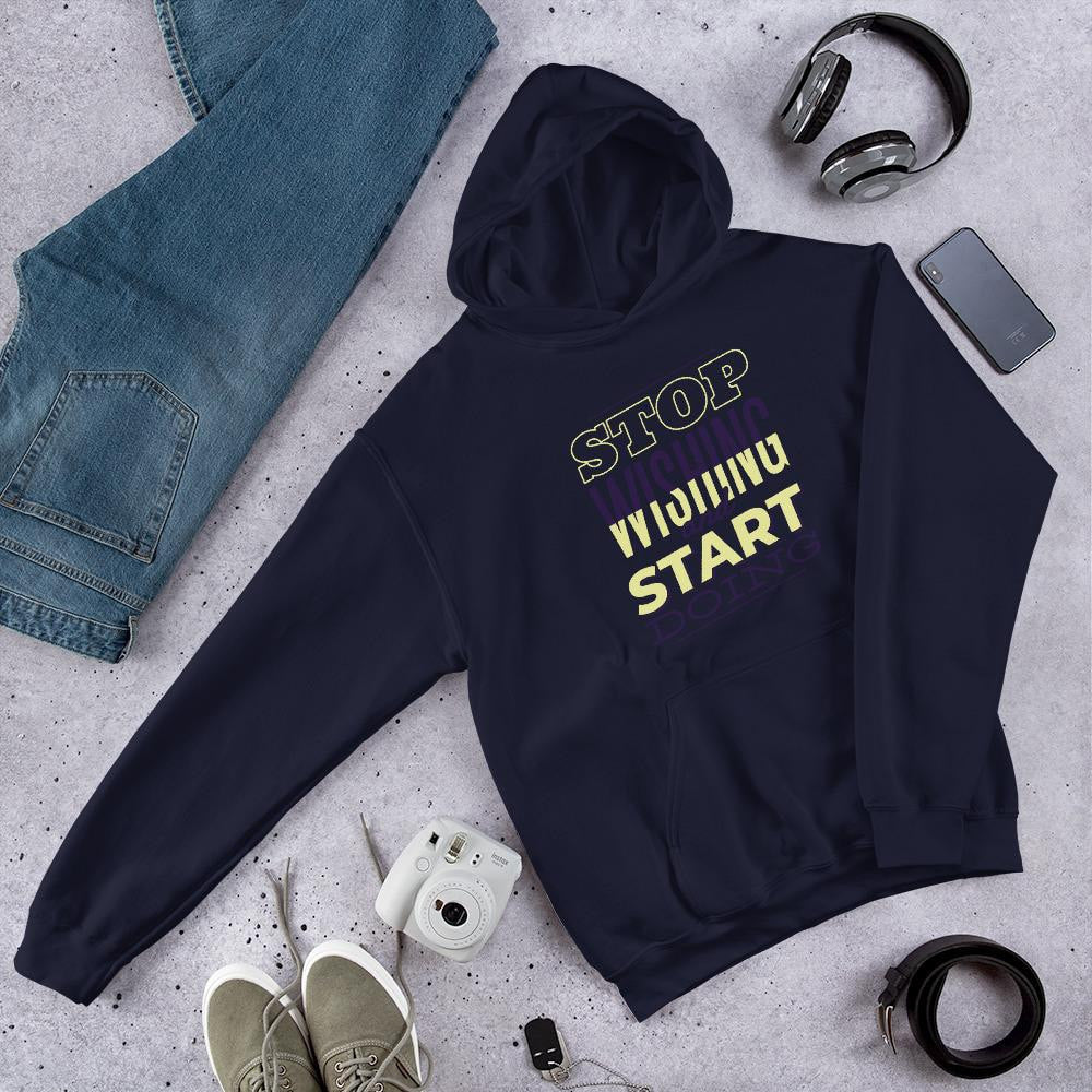 Start Doing Unisex Hooded Sweatshirt — Navy