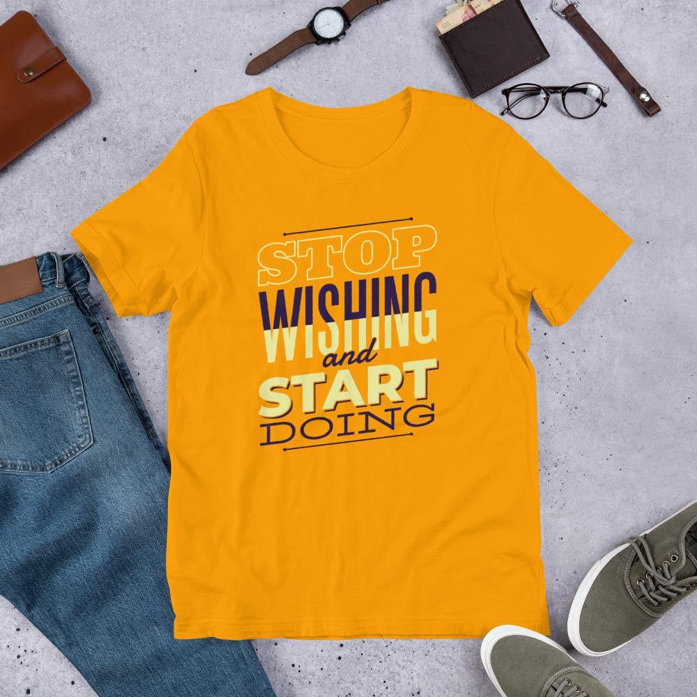 Start Doing Half Sleeve T-Shirt — Gold