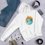Burning Sad Earth Unisex Hooded Sweatshirt — White