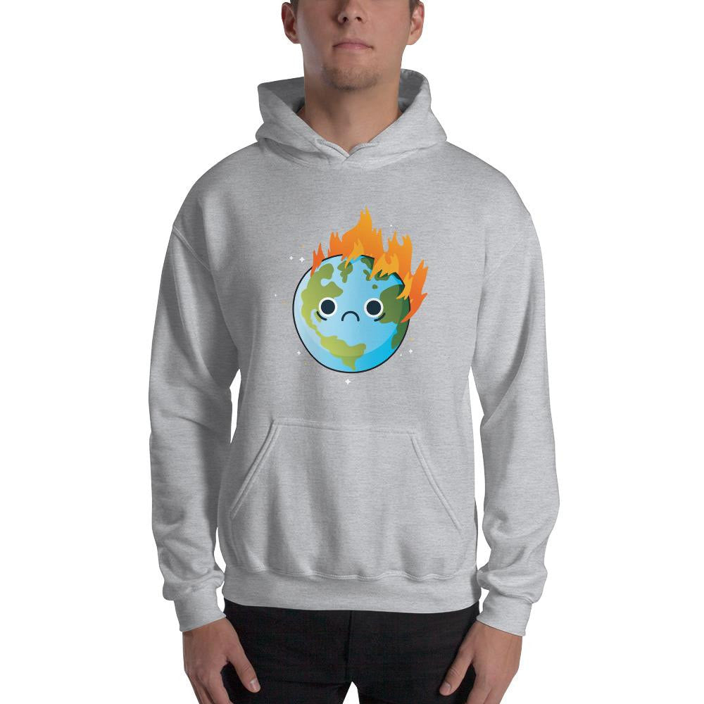 Burning Sad Earth Unisex Hooded Sweatshirt — detail view 4