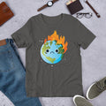 Burning Sad Earth Half Sleeve T-Shirt — Charcoal