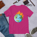 Burning Sad Earth Half Sleeve T-Shirt — Pink