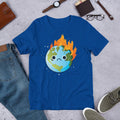 Burning Sad Earth Half Sleeve T-Shirt — Blue