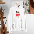 Shinchan Unisex Hooded Sweatshirt — White