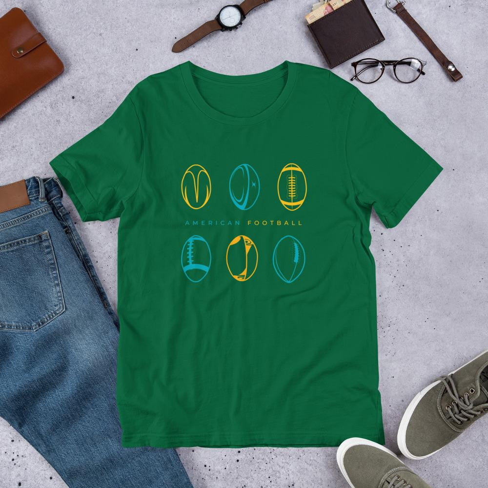 American Football Half Sleeve T-Shirt — Green